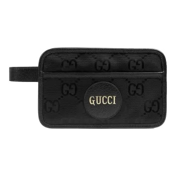 GUCCI Off The Grid Leather Nylon Hybrid Makeup Bags Clutches Unisex Black