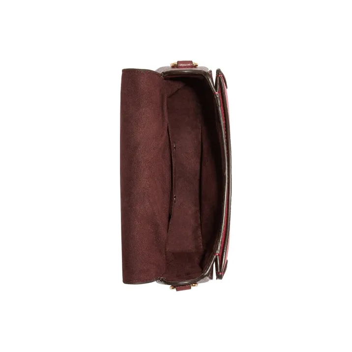 COACH Georgie Leather Bacchus Bag Saddle Bag Shoulder Bag Crossbody Bag Small Size Women's Pink & Red Brown-2