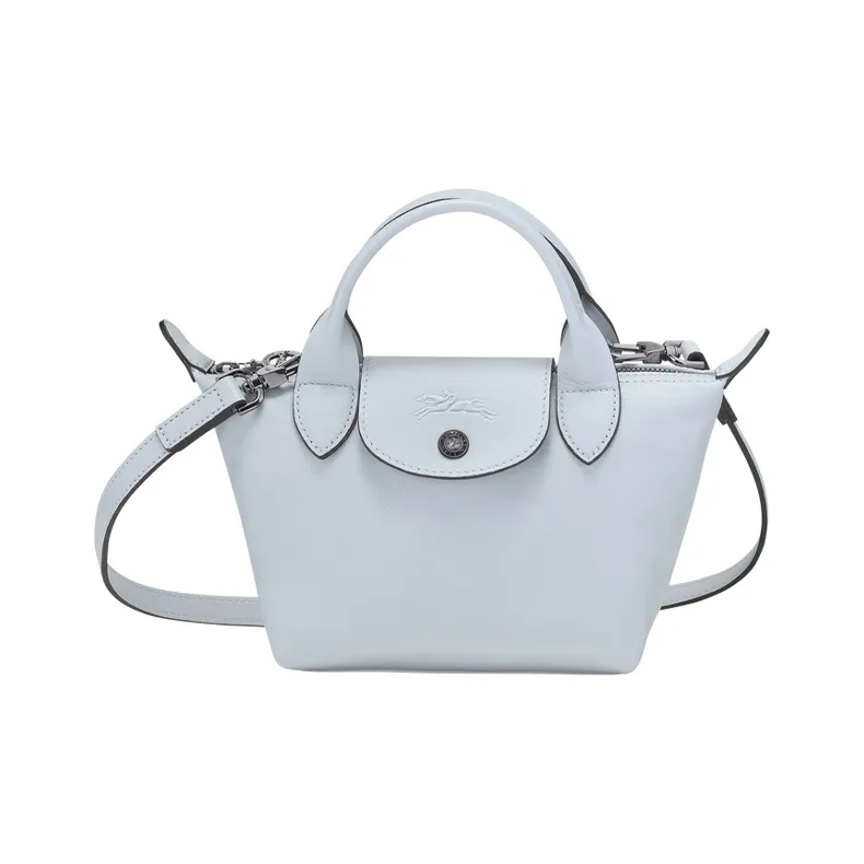 LONGCHAMP Sheepskin Short Handle Dumpling Bag, Shoulder Bag, Crossbody Bag, Handbag Mini Women's Sky Blue-0