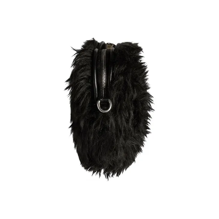 Balenciaga Faux Fur Heart-Shaped Bag Clutch Women's Black-2