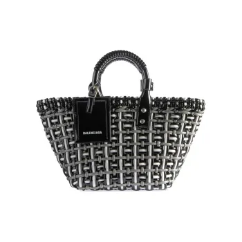Balenciaga Polyurethane Basket Bag Handbag Shoulder Bag Women's Black