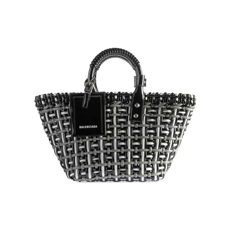 Balenciaga Polyurethane Basket Bag Handbag Shoulder Bag Women's Black-0