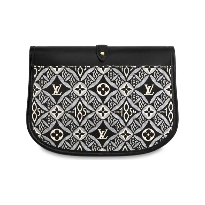 LOUIS VUITTON Saumur Cow Leather Little Twin Stars Handbag Crossbody Bag Medium Size Women's Black White-2