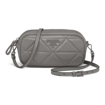 PRADA Spectrum Leather Shoulder Bag Crossbody Bag Women's Marble Gray
