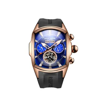 REEF TIGER Aurora Collection Tank II Automatic Mechanical Movement Watch Men's Watches Blue Dial RGA3069 ML