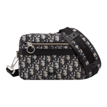 DIOR Oblique Jacquard With Cow Leather Crossbody Bag, Shoulder Bag Men's