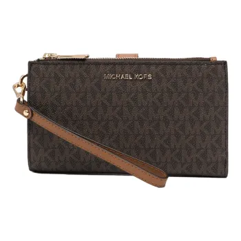 MICHAEL KORS Jet Set Leather Wallet Women's Monogram Brown