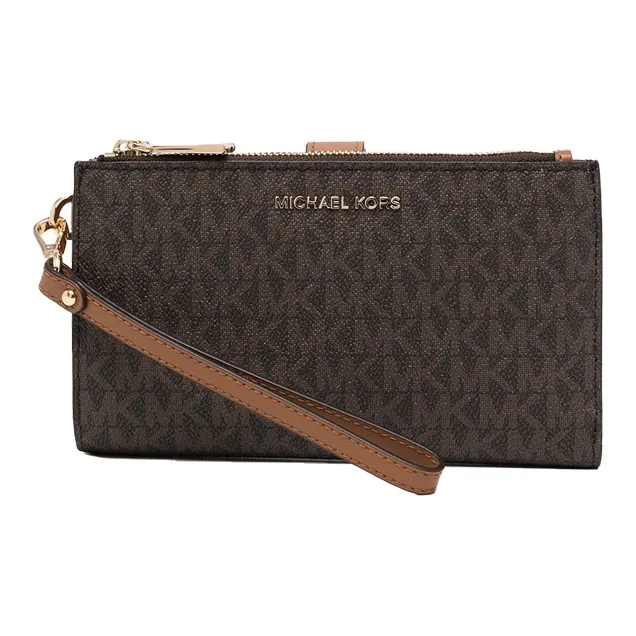 MICHAEL KORS Jet Set Leather Wallet Women's Monogram Brown-0