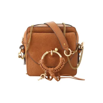 See By Chloe Cow Leather Small Square Bag Chain Bag Shoulder Bag Crossbody Bag Regular Women's Caramel