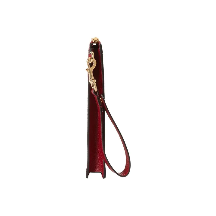 GUCCI Doraemon Doraemon Collaboration Canvas With Leather Clutch Regular Unisex Ebony/Red-2