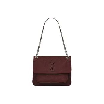 SAINT LAURENT Cow Leather Hobo Bag, Shoulder Bag, Crossbody Bag Medium Size Women's Burgundy