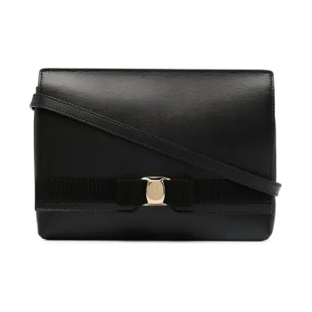 FERRAGAMO Cow Leather Shoulder Bag, Crossbody Bag Women's Black