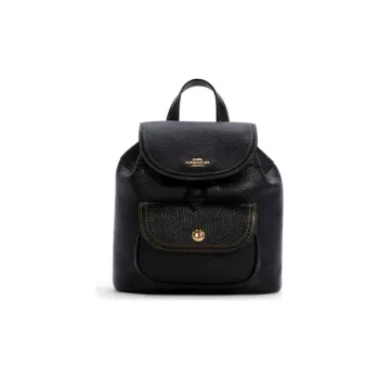 COACH Pennie Leather Backpack Small Size Women's Black