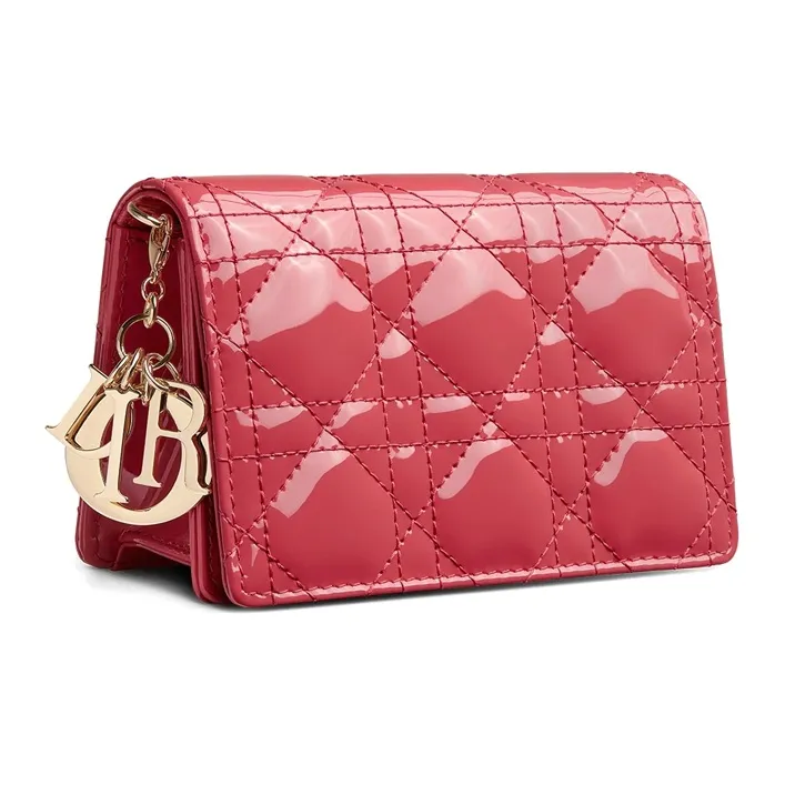 DIOR Cow Leather Clutches Shoulder Bag Crossbody Bag Women's Berry Pink-2
