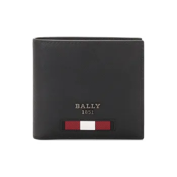 BALLY Money Clip Leather Wallets Men's Black