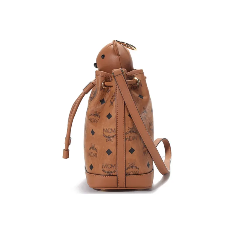 MCM Coated Canvas Bucket Bags Crossbody Bag Shoulder Bag Regular Women's Brown Cognac-2