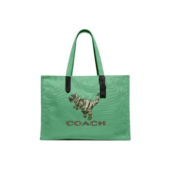 COACH Recycled Tote Canvas Canvas Bag Tote Bag Shopping Bag Shoulder Bag Crossbody Bag Handbag Large Size Men's Green