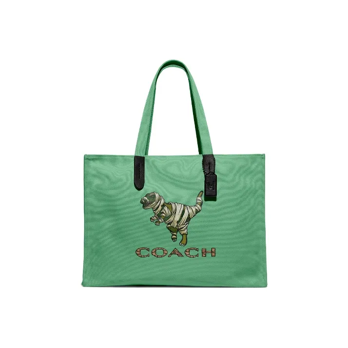 COACH Recycled Tote Canvas Canvas Bag Tote Bag Shopping Bag Shoulder Bag Crossbody Bag Handbag Large Size Men's Green-0