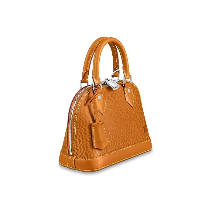 LOUIS VUITTON Alma Epi Ripple Pattern Dome Bag, Handbag, Shoulder Bag, Crossbody Bag Women's Caramel Brown Yellow-1