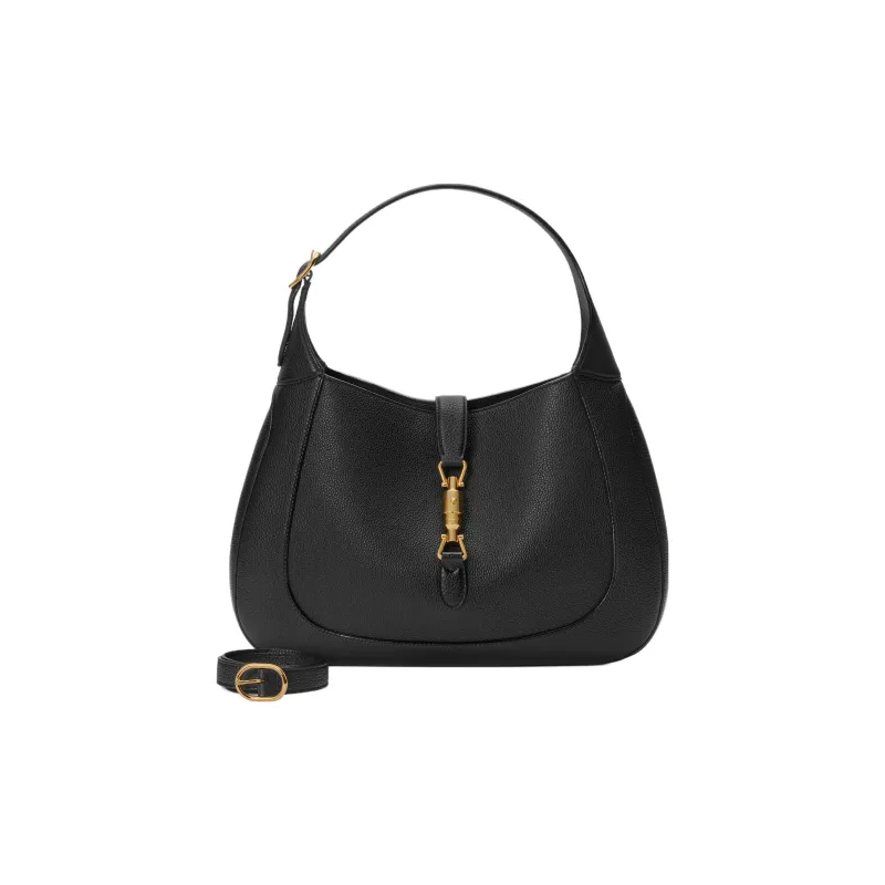 GUCCI Jackie 1961 Leather Crescent Shoulder Bag Shoulder Bag Medium Size Women's Black-3