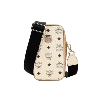 MCM Visetos Crossbody Camera Bag Berlin Gold