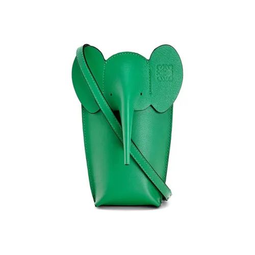 LOEWE Elephant Pocket In Classic Calfskin Jungle Green