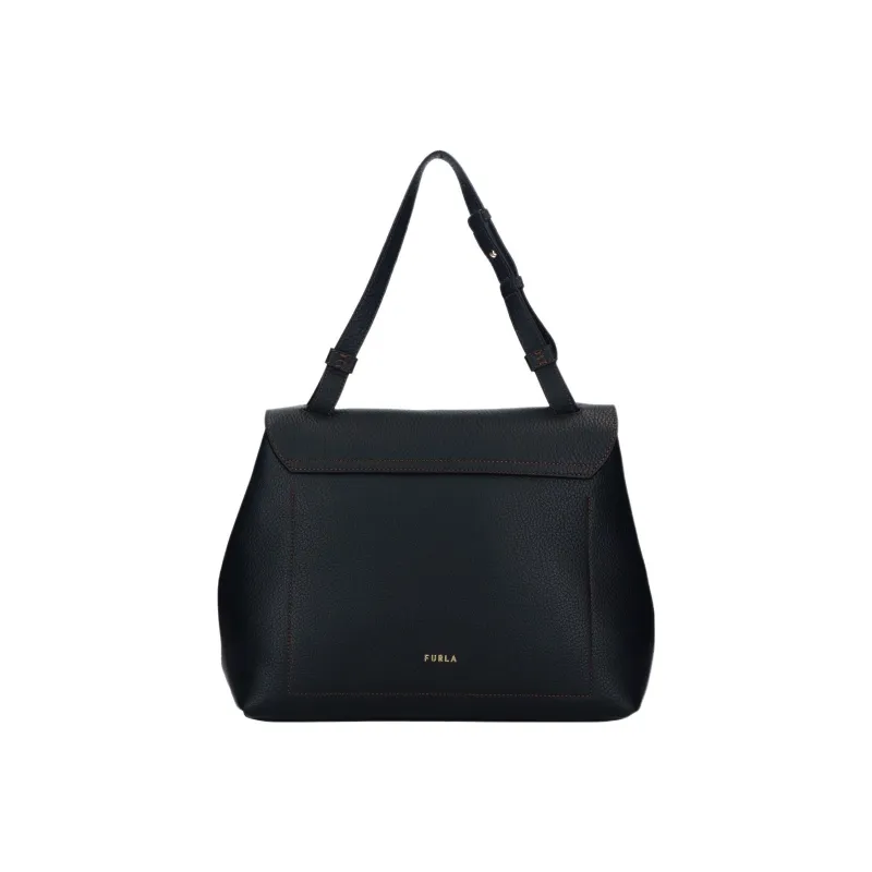 Furla Primula Leather Tote Bag, Shopping Bag, Handbag, Shoulder Bag Women's Black-4