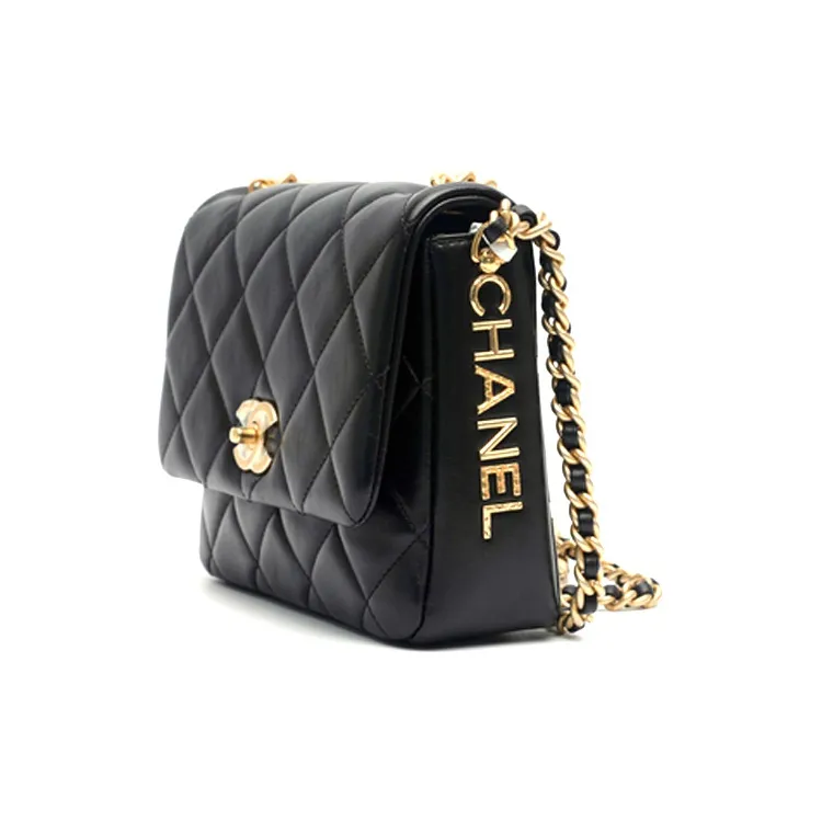 CHANEL Lambskin Flap Bag, Coin Purse, Shoulder Bag, Crossbody Bag Women's Black-1