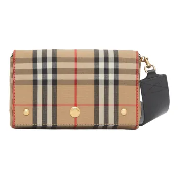 Burberry Vintage Cow Leather Handheld Shoulder Bag Crossbody Bag Small Size Women's Light Coffee