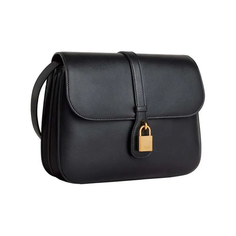 CELINE Cow Leather Portable Crossbody Bag, Shoulder Bag Women's Black-1