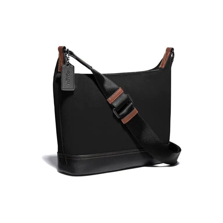 COACH Pacer Cow Leather Messenger Bag, Crossbody Bag, Shoulder Bag Medium Size Men's Black-1