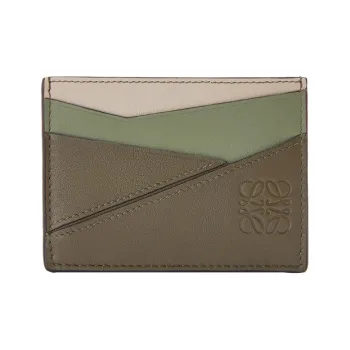LOEWE Puzzle Calfskin Card Holder Unisex Avocado Green