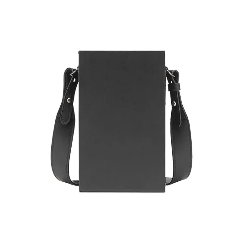 FENDI Leather Box Bag Cell Phone Pouch Crossbody Bag Shoulder Bag Men's Black-2