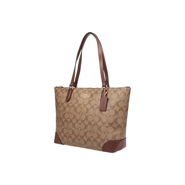 COACH PVC Tote Medium Size Women's Dark Brown & Brown Monogram-2