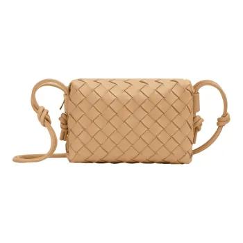 Bottega Veneta Loop Intrecciato Camera Bag Mini Almond