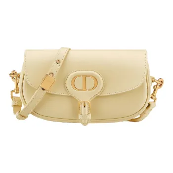 DIOR Bobby Cow Leather Crescent Bag, Handbag, Shoulder Bag, Crossbody Bag Regular Women's Light Yellow