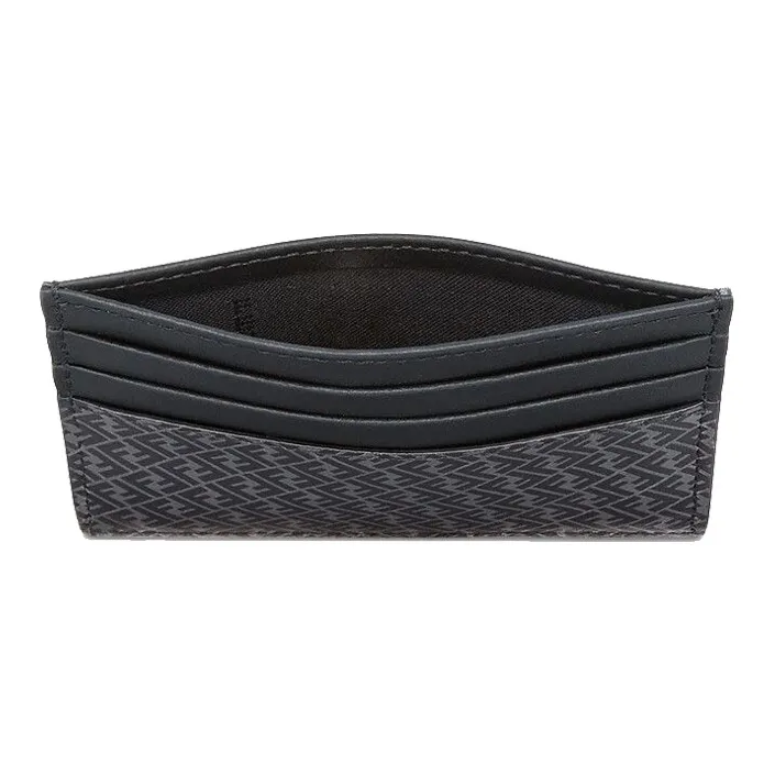 FENDI Calfskin Card Holder Card Holder Men's Black Gray-2