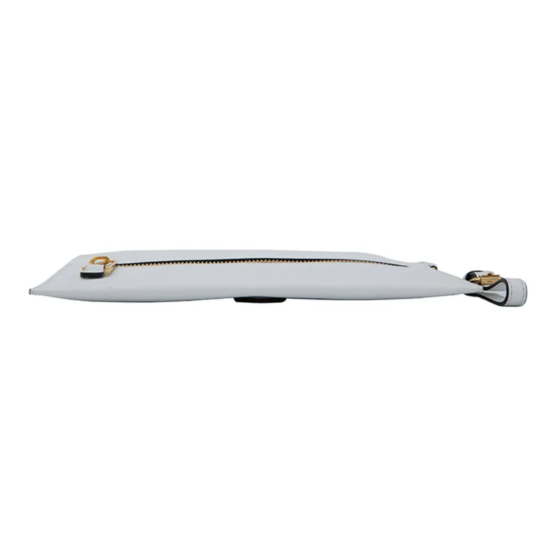 MOSCHINO Leather Clutch Regular Women's White-4