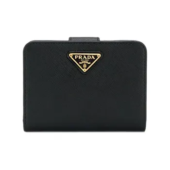 PRADA Leather Wallet Women's Black