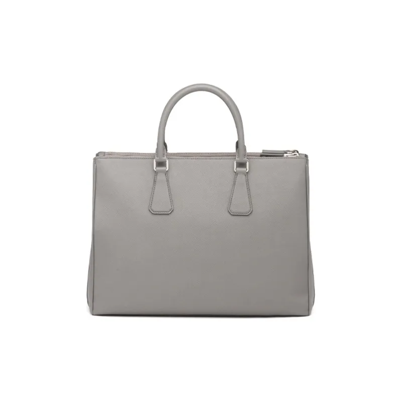 PRADA Galleria Killer Bag Cow Leather Handbag Medium Size Men's Gray-2