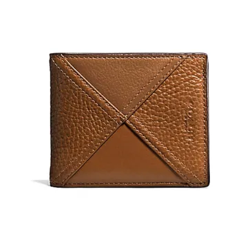 COACH 3 IN 1 Wallet Cowhide Leather Foldable Wallet Mini Men's Brown