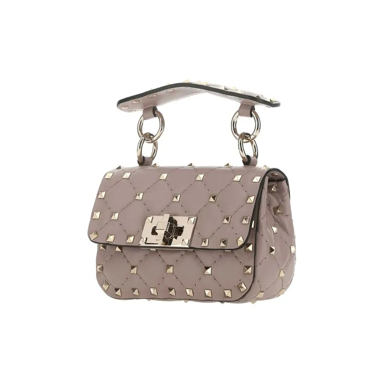Valentino Leather Shopping Bag Handbag Unisex Brown-1