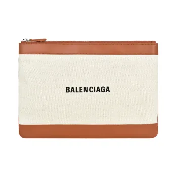 Balenciaga Canvas Bag Clutch Women's Ecru
