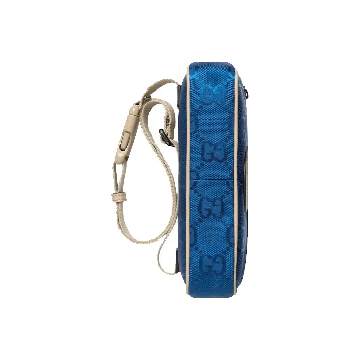 GUCCI Off The Grid Nylon Fabric Sling Bag Fanny Pack Unisex Blue/Beige-4