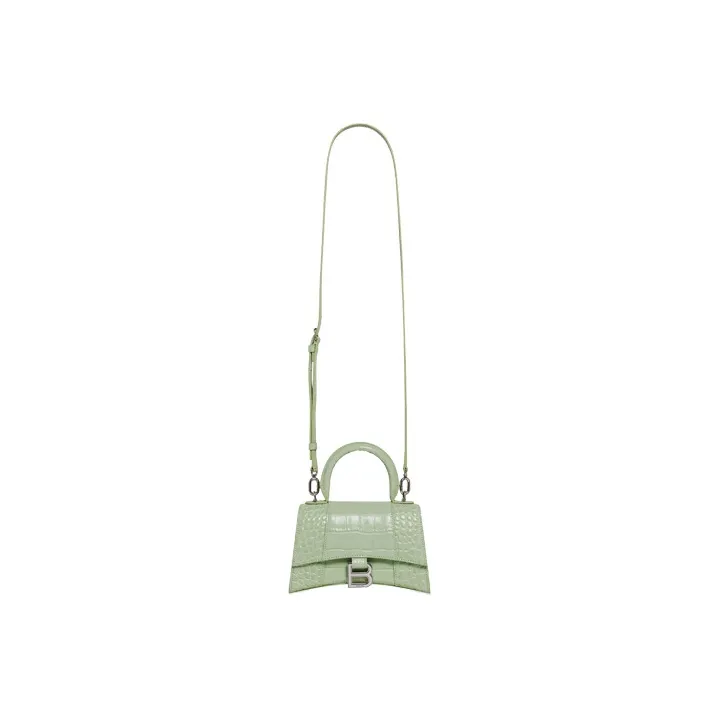 Balenciaga Hourglass Cow Leather Portable Crossbody Bag Shoulder Bag Women's Grass Green-1