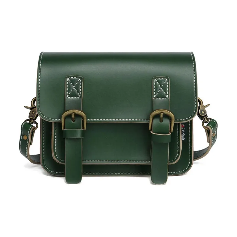 Zatchels Microfiber Synthetic Leather Satchel Bag Messenger Bag Crossbody Bag Shoulder Bag Regular Women's Green-0