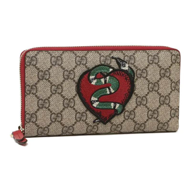 GUCCI Canvas Wallet Regular Unisex Ebony/Red-1
