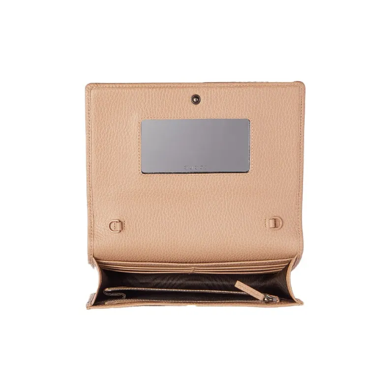 GUCCI Marmont Leather Wallet, Shoulder Bag, Crossbody Bag Women's Rose Beige/Milk Tea-4