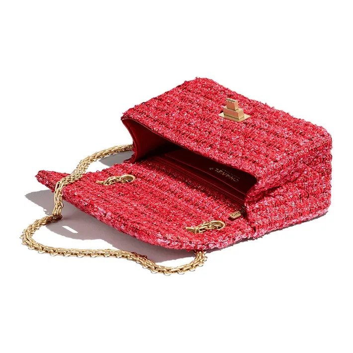 CHANEL 2.55 Cow Leather Crossbody Bag, Shoulder Bag Women's Red-3