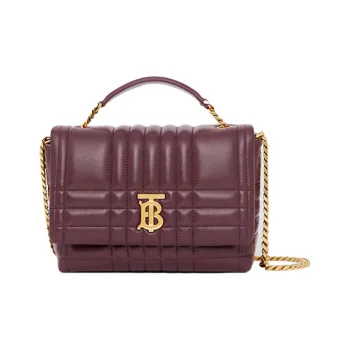 Burberry Lola Lola Bag Lambskin Handbag Shoulder Bag Crossbody Bag Women's Dark Maroon/Dark Purple